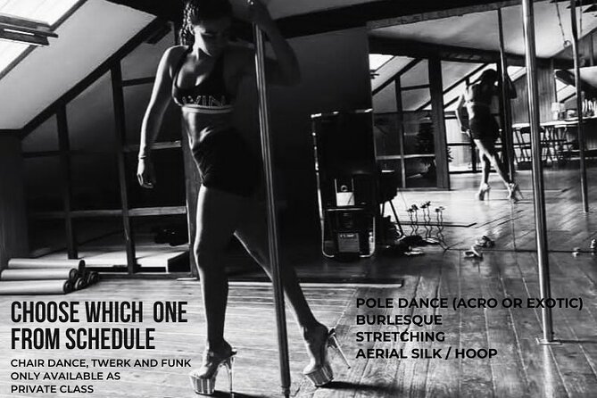 Dance Class (choose 1: Pole Dance, Burlesque or Aerial Silk/Hoop) - Pole Dance for Confidence and Fitness