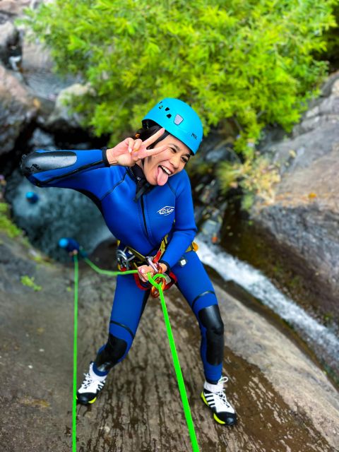 From Funchal: Intermediate (Level 2) Canyoning Adventure - Getting fitted with helmet, wetsuit, and harness