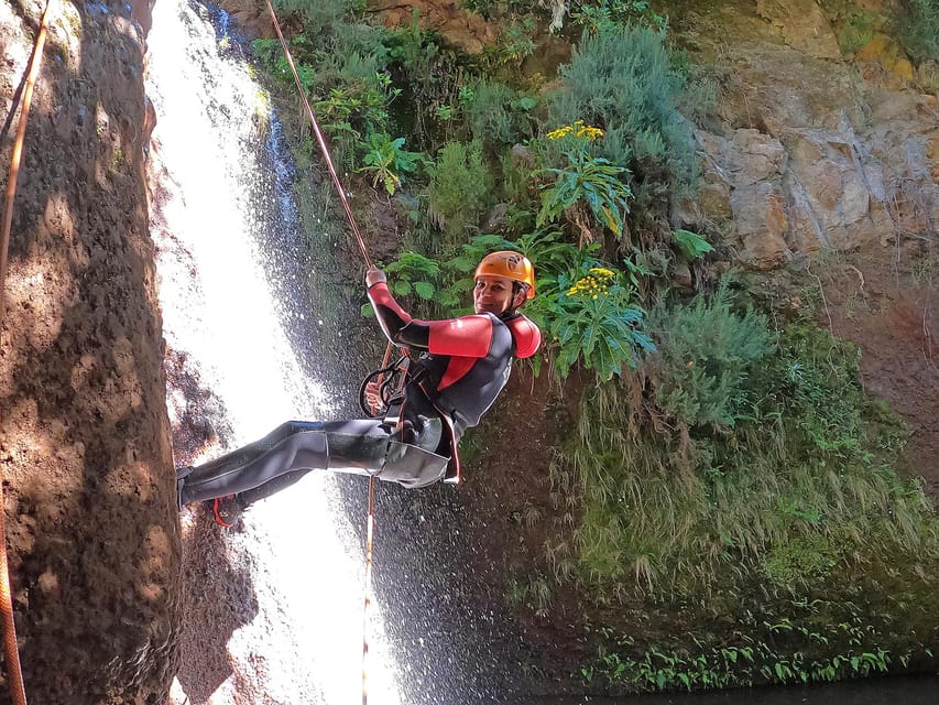 Madeira: Beginner (Level 1) Canyoning Experience - The 15-meter waterfall rappel