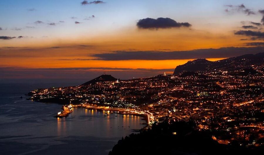 Madeira by Night with Traditional Dinner - The Funchal viewpoint after dark