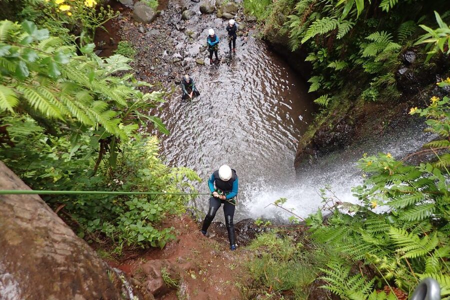 Madeira: Level-1 Canyoning Adventure - The local bar safety briefing