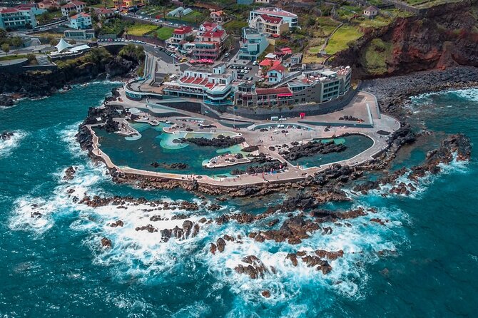 Porto Moniz, Seixal, Fanal Forest, Cliff Skywalk in Open Roof 4X4 - Seixal’s black-sand beach