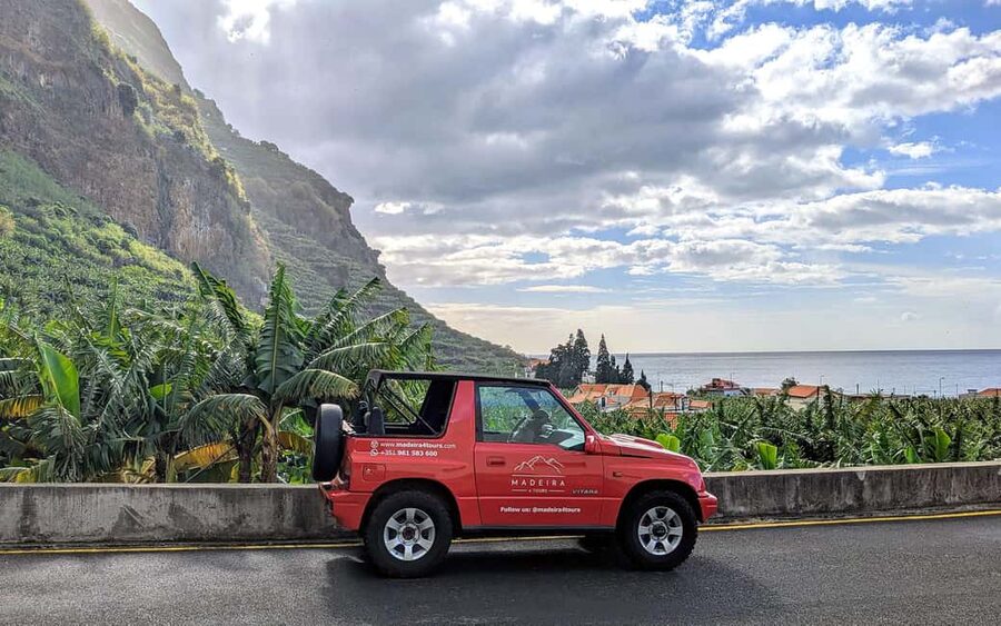 Southwest Madeira: Half-Day Cabriolet Jeep Adventure - Calheta Beach and the first coastal views